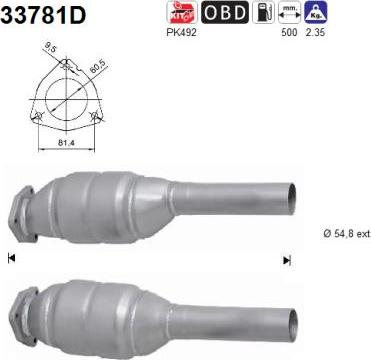 AS 33781D - Каталізатор autocars.com.ua