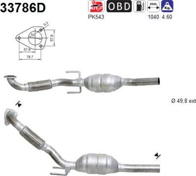 AS 33786D - Каталізатор autocars.com.ua