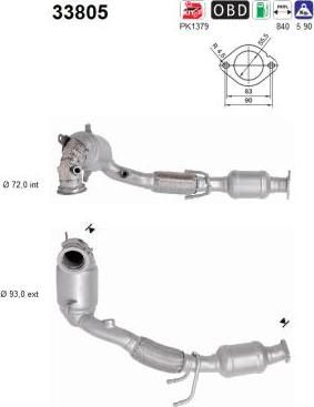 AS 33805 - Каталізатор autocars.com.ua