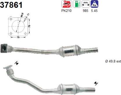 AS 37861 - Каталізатор autocars.com.ua