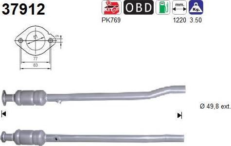 AS 37912 - Каталізатор autocars.com.ua