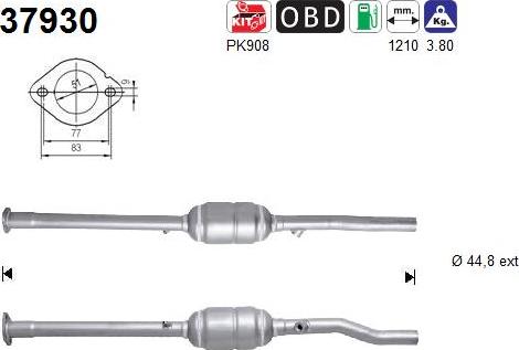 AS 37930 - Каталізатор autocars.com.ua