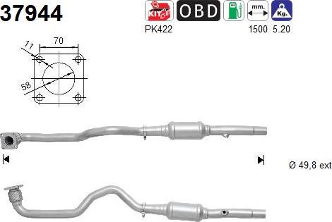 AS 37944 - Каталізатор autocars.com.ua