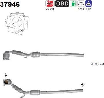 AS 37946 - Каталізатор autocars.com.ua