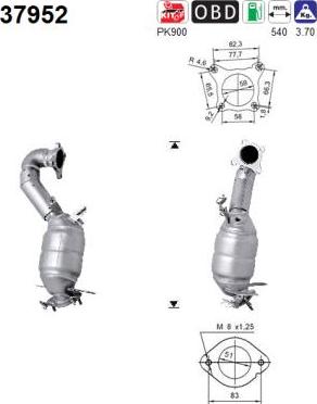 AS 37952 - Каталізатор autocars.com.ua