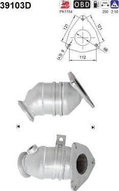 AS 39103D - Каталізатор autocars.com.ua