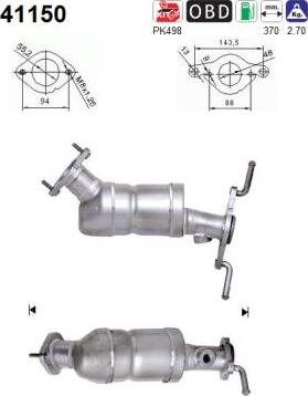 AS 41150 - Каталізатор autocars.com.ua