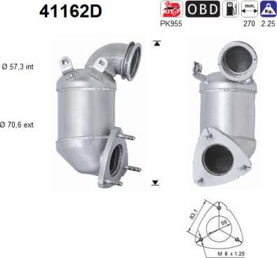 AS 41162D - Каталізатор autocars.com.ua