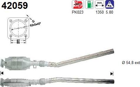 AS 42059 - Каталізатор autocars.com.ua