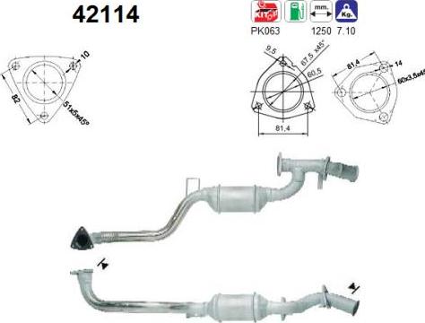 AS 42114 - Каталізатор autocars.com.ua