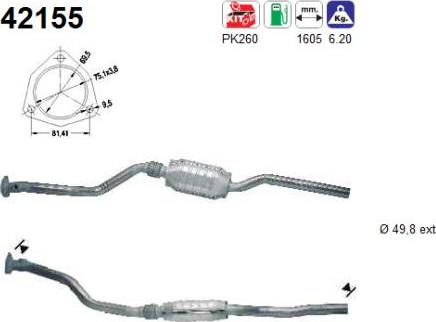 AS 42155 - Каталізатор autocars.com.ua