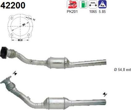 AS 42200 - Каталізатор autocars.com.ua