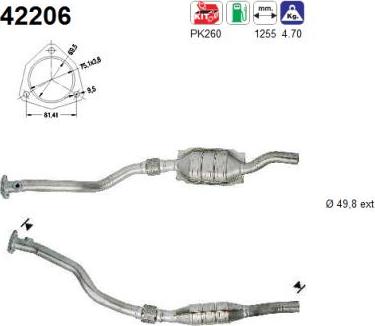 AS 42206 - Каталізатор autocars.com.ua