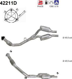 AS 42211D - Каталізатор autocars.com.ua