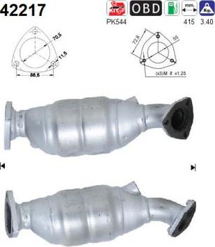 AS 42217 - Каталізатор autocars.com.ua