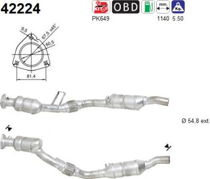 AS 42224 - Каталізатор autocars.com.ua