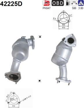 AS 42225D - Каталізатор autocars.com.ua