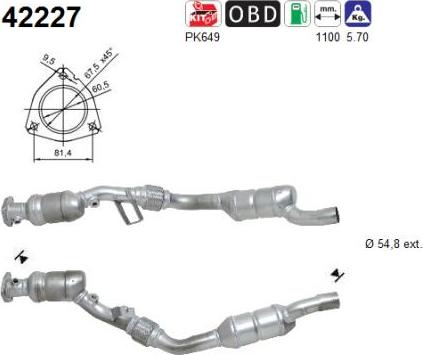 AS 42227 - Каталізатор autocars.com.ua