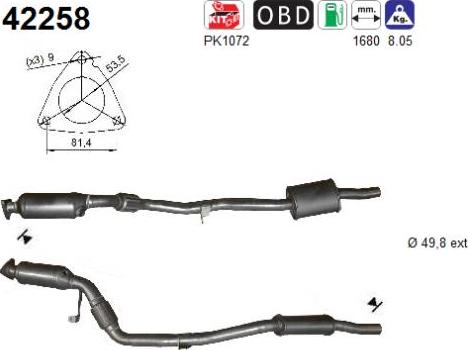 AS 42258 - Каталізатор autocars.com.ua