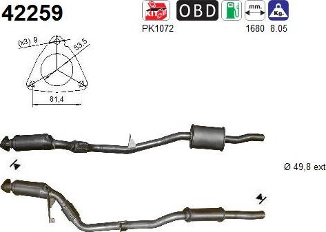 AS 42259 - Каталізатор autocars.com.ua