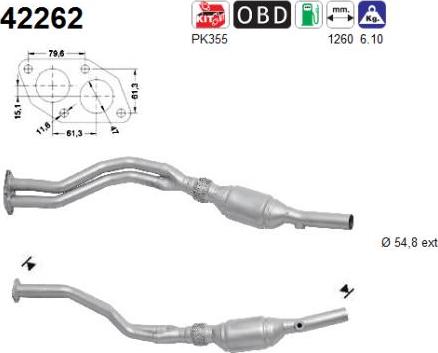 AS 42262 - Каталізатор autocars.com.ua