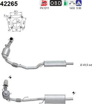 AS 42265 - Катализатор avtokuzovplus.com.ua