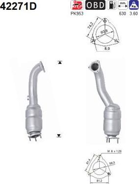 AS 42271D - Каталізатор autocars.com.ua