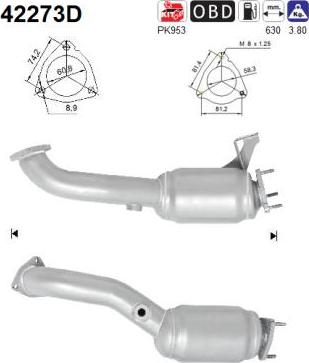 AS 42273D - Каталізатор autocars.com.ua