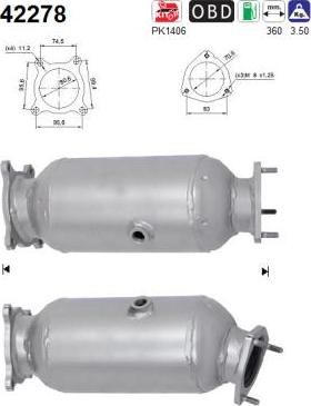 AS 42278 - Каталізатор autocars.com.ua