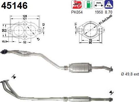 AS 45146 - Каталізатор autocars.com.ua