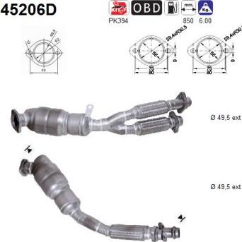 AS 45206D - Каталізатор autocars.com.ua