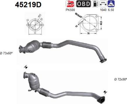 AS 45219D - Каталізатор autocars.com.ua