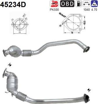 AS 45234D - Каталізатор autocars.com.ua