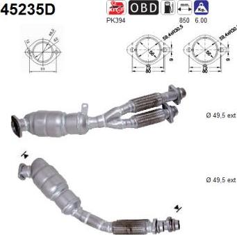 AS 45235D - Каталізатор autocars.com.ua