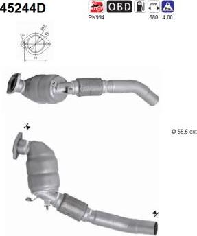 AS 45244D - Каталізатор autocars.com.ua