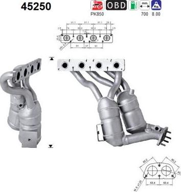 AS 45250 - Каталізатор autocars.com.ua