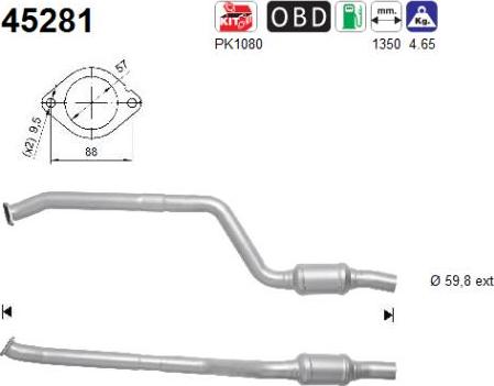 AS 45281 - Каталізатор autocars.com.ua