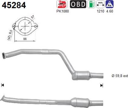 AS 45284 - Каталізатор autocars.com.ua