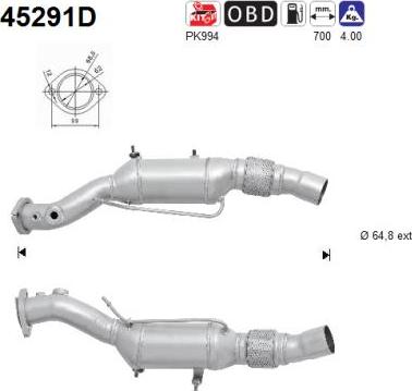 AS 45291D - Каталізатор autocars.com.ua