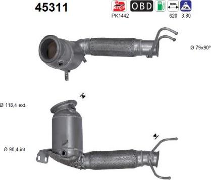 AS 45311 - Каталізатор autocars.com.ua