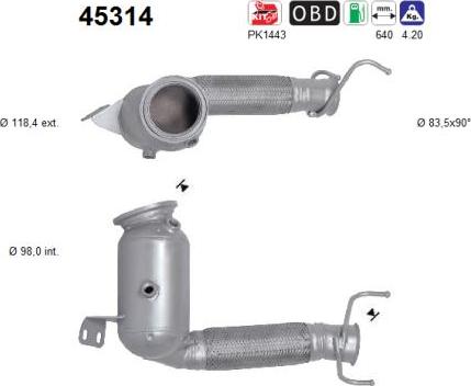AS 45314 - Каталізатор autocars.com.ua