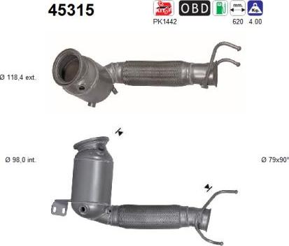AS 45315 - Каталізатор autocars.com.ua