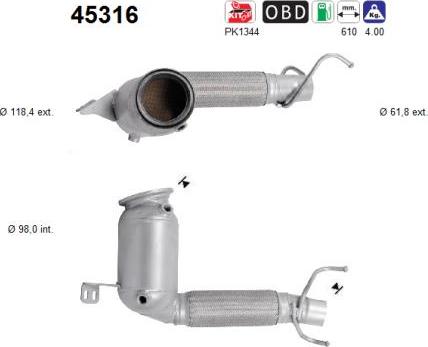 AS 45316 - Каталізатор autocars.com.ua