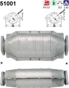 AS 51001 - Каталізатор autocars.com.ua