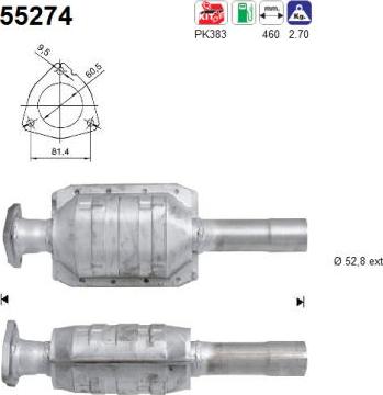 AS 55274 - Каталізатор autocars.com.ua