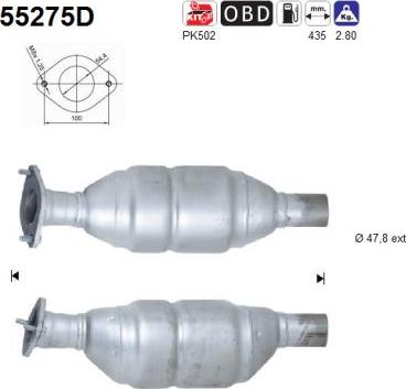 AS 55275D - Каталізатор autocars.com.ua