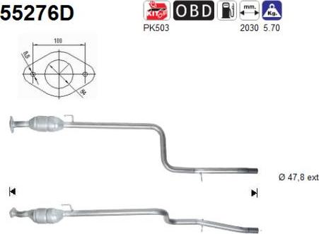 AS 55276D - Каталізатор autocars.com.ua