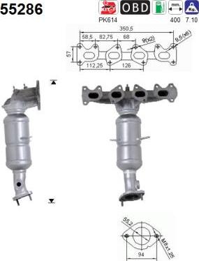 AS 55286 - Каталізатор autocars.com.ua