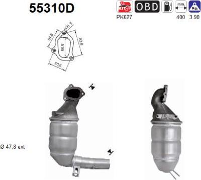 AS 55310D - Каталізатор autocars.com.ua