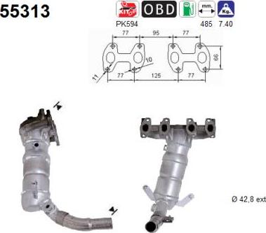 AS 55313 - Каталізатор autocars.com.ua